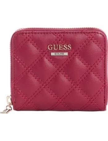 NEW GUESS Women's Melise Quilted Zip Around Small Wallet 