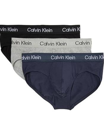 Calvin Klein Men's Cotton Classics Multipack Low Rise Hip Briefs, White (4  Pack), Large 