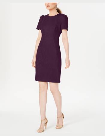 Calvin Klein Women's Tweed Short-Sleeve Sheath Dress - Macy's