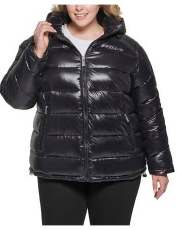 GUESS Women's Plus Size Hooded Puffer Coat - Macy's