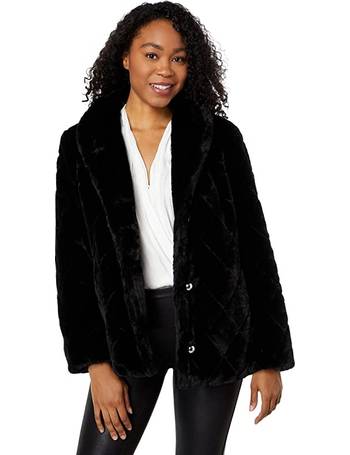 Bow Waist Faux Fur Coat