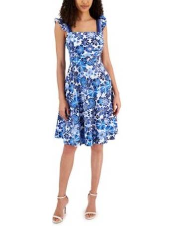 tahari asl printed midi dress