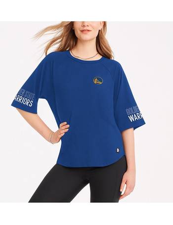 Women's Brooklyn Nets DKNY Sport Black Diana Raglan Tri-Blend Oversized  T-Shirt