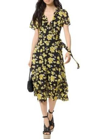 michael kors botanical georgette wrap dress