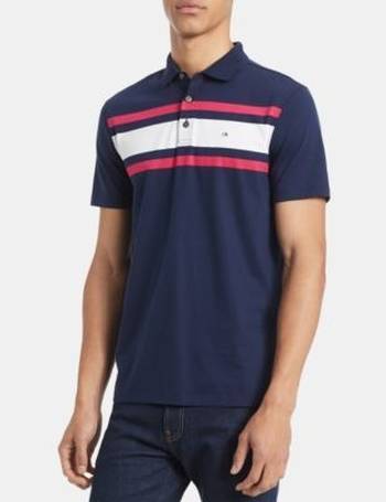 Calvin Klein Men's Liquid Touch Tipped Chest Stripe Polo Shirt