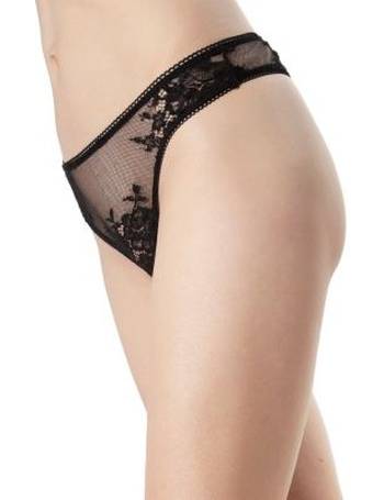 Women's Chantilly Floral Lace Scalloped No-Show Thong