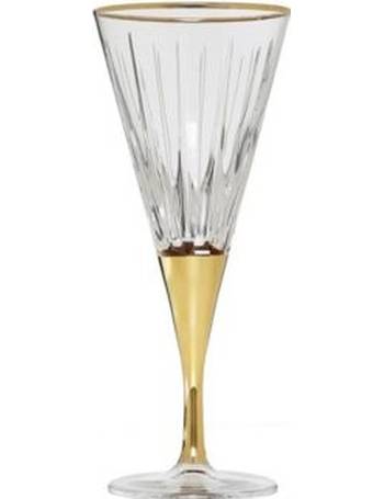 Classic Touch WIG1047 Textured Wine Glasses with Gold Stem & Rim, Set of 6,  1 - Kroger