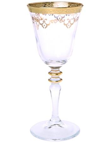 Classic Touch WIG1047 Textured Wine Glasses with Gold Stem & Rim, Set of 6,  1 - Kroger