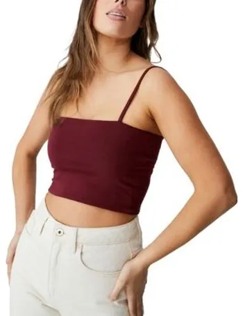 Straight Neck Crop Cami Top