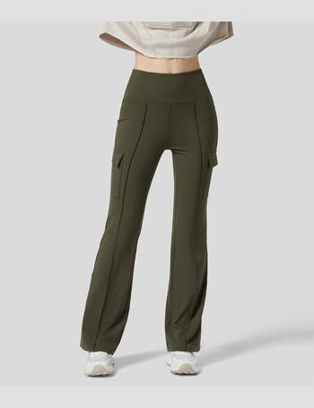 Women's High Waisted Crossover Side Pocket Patchwork Flare Casual Pants -  Halara