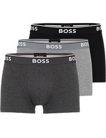 BOSS - Two-pack of stretch-cotton trunks with logo waistbands