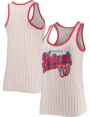 Women's Texas Rangers New Era White/Royal Pinstripe Scoop Neck Tank Top