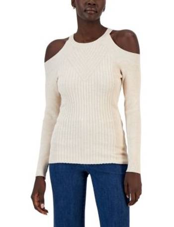 INC International Concepts Women's Scoop-Neck Ribbed Sweater