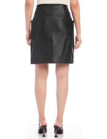 Women's Vegan Leather Midi Skirt