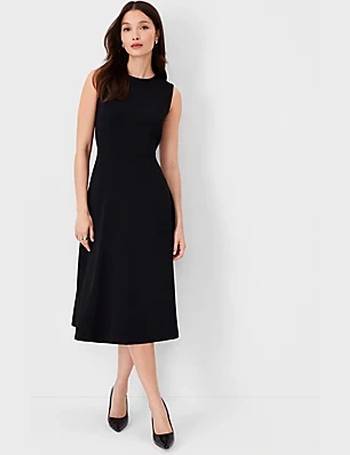 Seamed Split Neck Dress