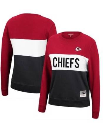 Mitchell and Ness Kansas City Chiefs Mens Red Block Long Sleeve Hoodie