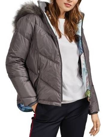 lavenia quilted jacket with faux fur hood