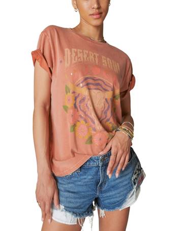 Lucky Brand Women's Rose Hamsa Cotton Boyfriend T-Shirt