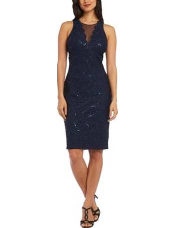 nightway sequin lace sheath dress