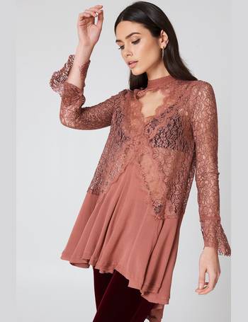 Free People New Tell Tale Lace Long Sleeve Tunic