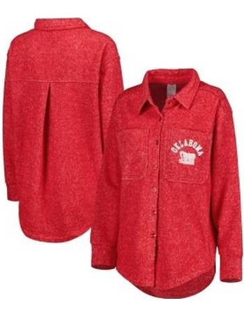 Women's Portland Trail Blazers Red Own It Ombre Long Sleeve Tunic T-Shirt