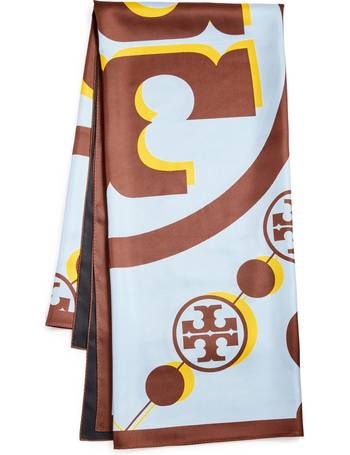 Tory Burch Deco T Monogram Square Silk Scarf