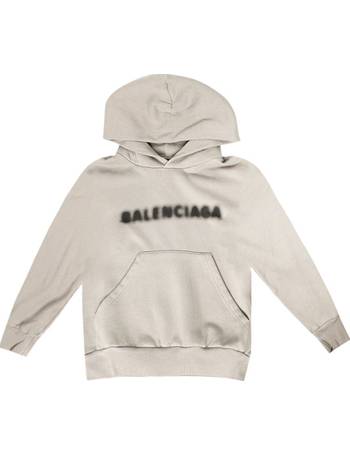 Balenciaga Kids Kid's Multi Logo Detail Hoodie | Dirty White | 4Y | The Webster