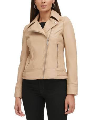 GUESS Women's Faux-Leather Moto Jacket - Macy's