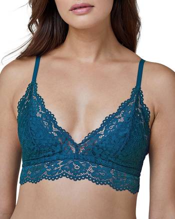 Skarlett Blue Women's Adorned Fully Adjustable Cotton Lace Bralette with  Seamless Support