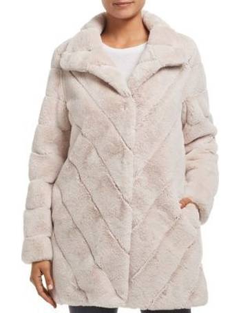 calvin klein chevron faux fur coat