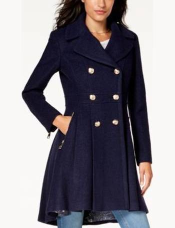 guess asymmetrical skirted walker coat