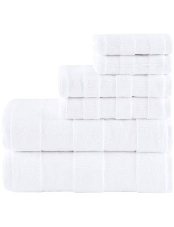 MADISON PARK SIGNATURE Cotton 6 Piece Bath Towel Set in Blush Finish  MPS73-450