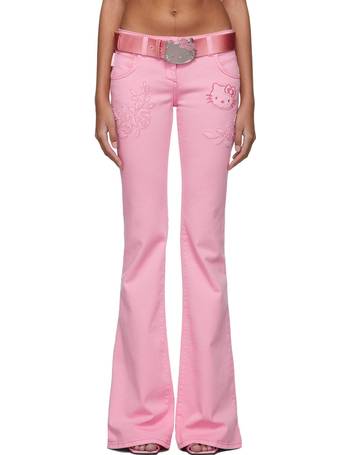 SSENSE Exclusive Pink Denim Cargo Pants by Blumarine on Sale