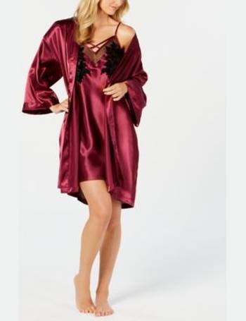 Thalia Sodi Intimates Cranberry Zing Satin Short Wrap Robe – CheapUndies