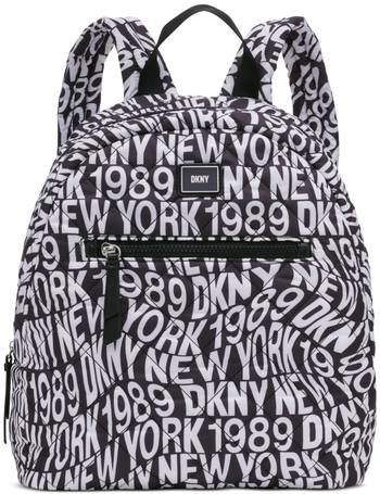 Dkny Bryant Park Leather Top Zip Backpack, Created For Macy's In Black