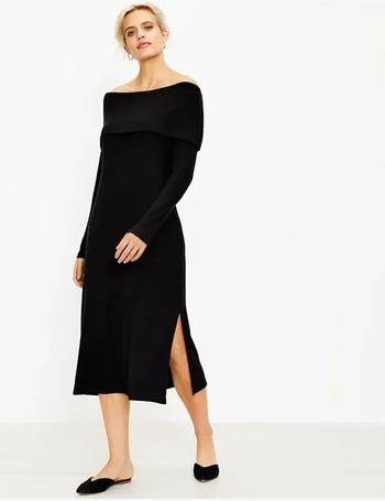 Loft Midi Dress NEW Black Off Shoulder BoHo Rayon NWT MSRP $98 XXS-M 