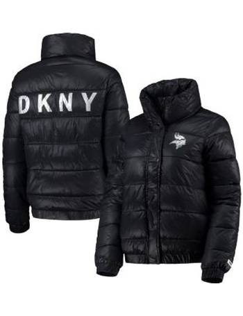 Women's DKNY Sport Navy New England Patriots Julia Full-Button Puffer Jacket