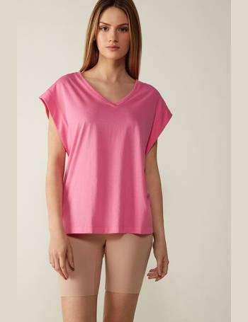 Intimissimi Womens Short-Sleeved Tubular Cotton/Silk Top 