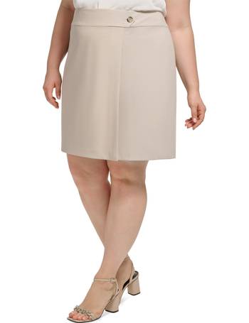 Calvin Klein Plus Size Pull-On Tummy-Control Pencil Skirt - Macy's