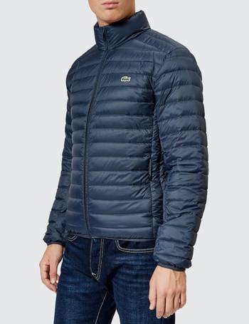 Lacoste Black Nylon Quilted Duffle  Parka Coat