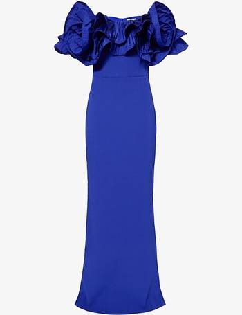 Rebecca Vallance Antoinette Metallic-jacquard Cloqué Gown in Blue