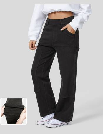 HalaraMagic™ Mid Rise Multiple Pockets Washed Stretchy Knit Work Bootcut  Jeans