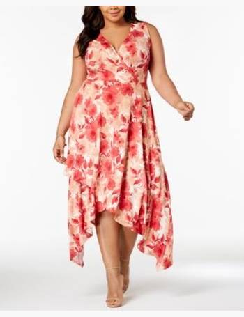 Love Squared Trendy Plus Size Printed High-Low Maxi Dress 