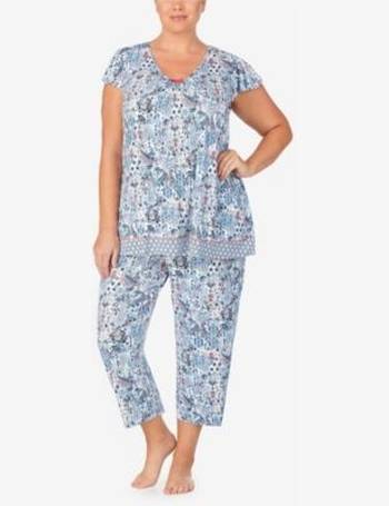 Ellen Tracy Yours To Love Short Sleeves Top Capri Pajama Pants Separates