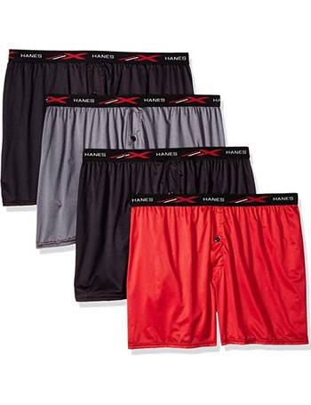 Hanes Men's 4-Pack ComfortBlend Woven Boxers with FreshIQ