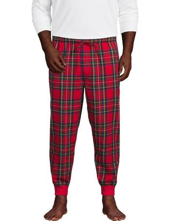 Lands' End Men's Tall Flannel Jogger Pajama Pants