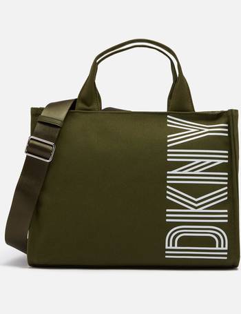 DKNY Noa Medium Canvas Tote Bag in Green