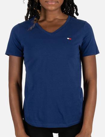 Women's Tampa Bay Lightning Tommy Hilfiger Blue Abigail V-Neck Long Sleeve  T-Shirt