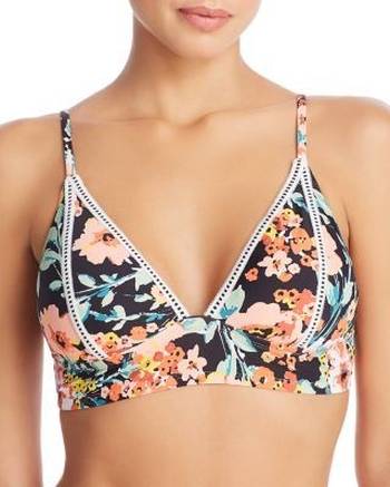 Lucky Brand Women's Shoreline Chic Bralette Bikini Swim Top