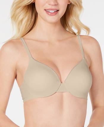 Hanes Ultimate Natural Lift Women's Push-Up Bra with T-Shirt Softness White  Stripe Heather 34D